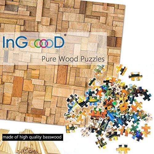 Galvanox Quizquirk 1000 Piece Puzzle, Colorful Wooden Blocks Jigsaw Puzzle for Adults/Teens (Puzzle Saver Kit Included)