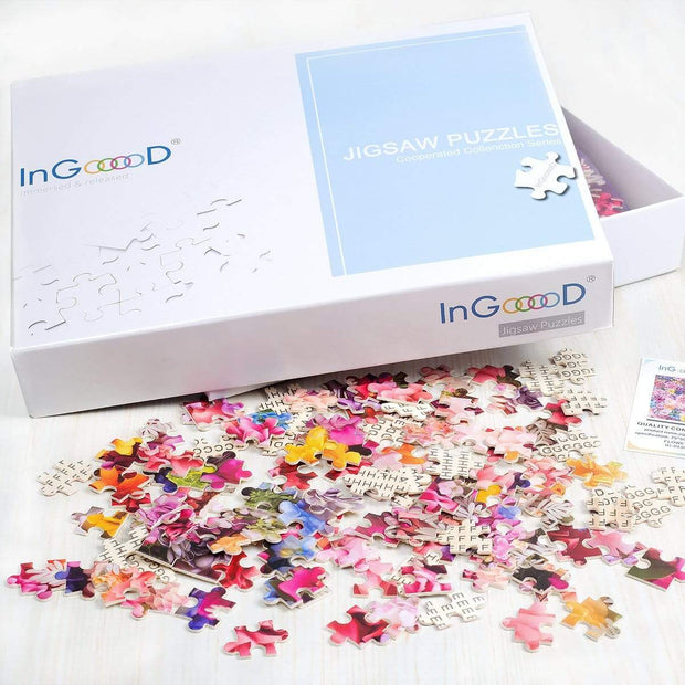 Ingooood Wooden Jigsaw Puzzle 1000 Piece for Adult - Rainy Night Walk