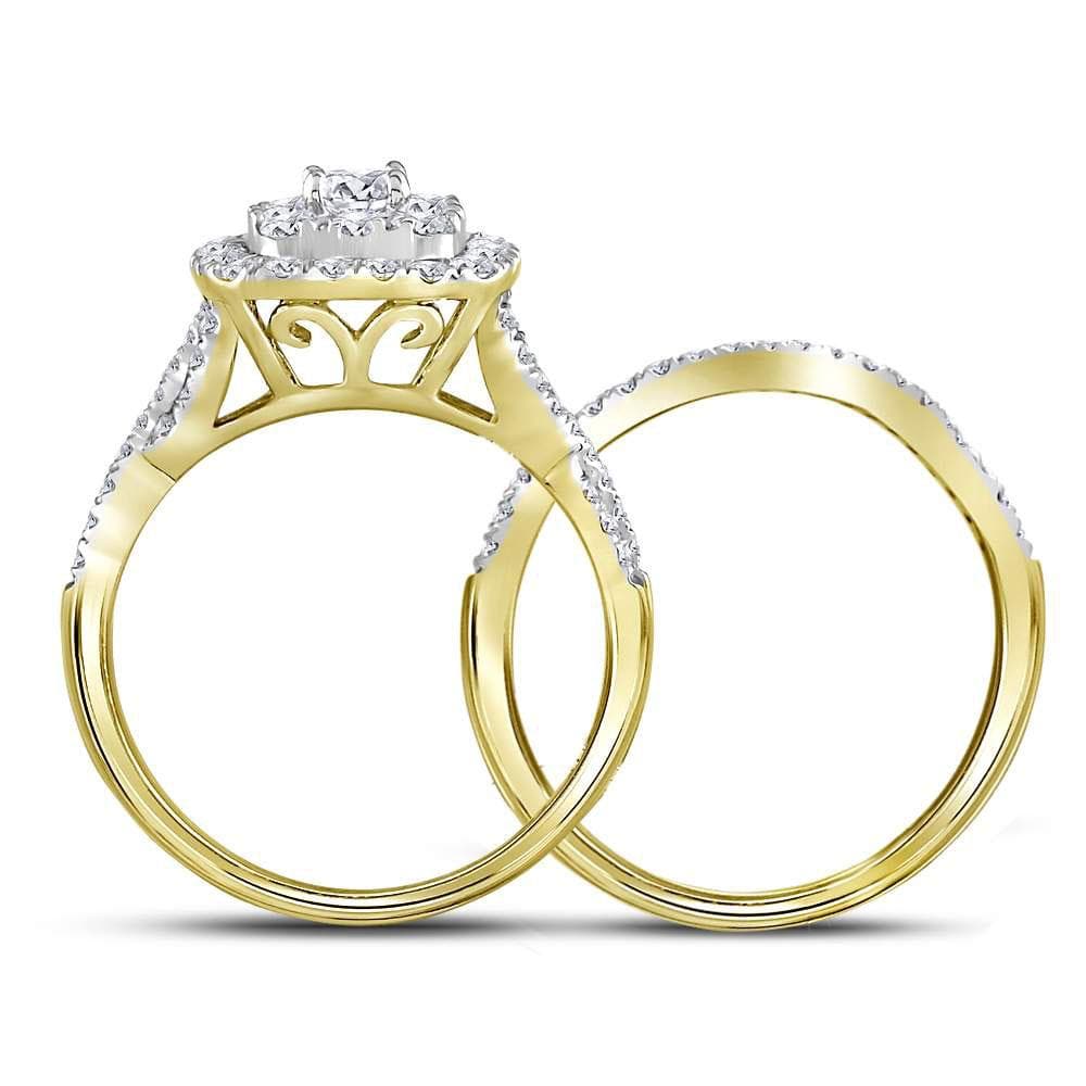 14kt Yellow Gold Womens Round Diamond Bridal Wedding Engagement Ring ...