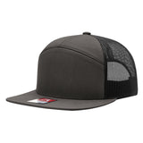 Richardson 168, 7-panel trucker hat, charcoal/black color