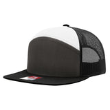 Richardson 168, 7-panel trucker hat, charcoal/black/white color