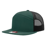 Richardson 168, 7-panel trucker hat, dark green/black color