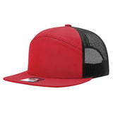 Richardson 168, 7-panel trucker hat, red/black color