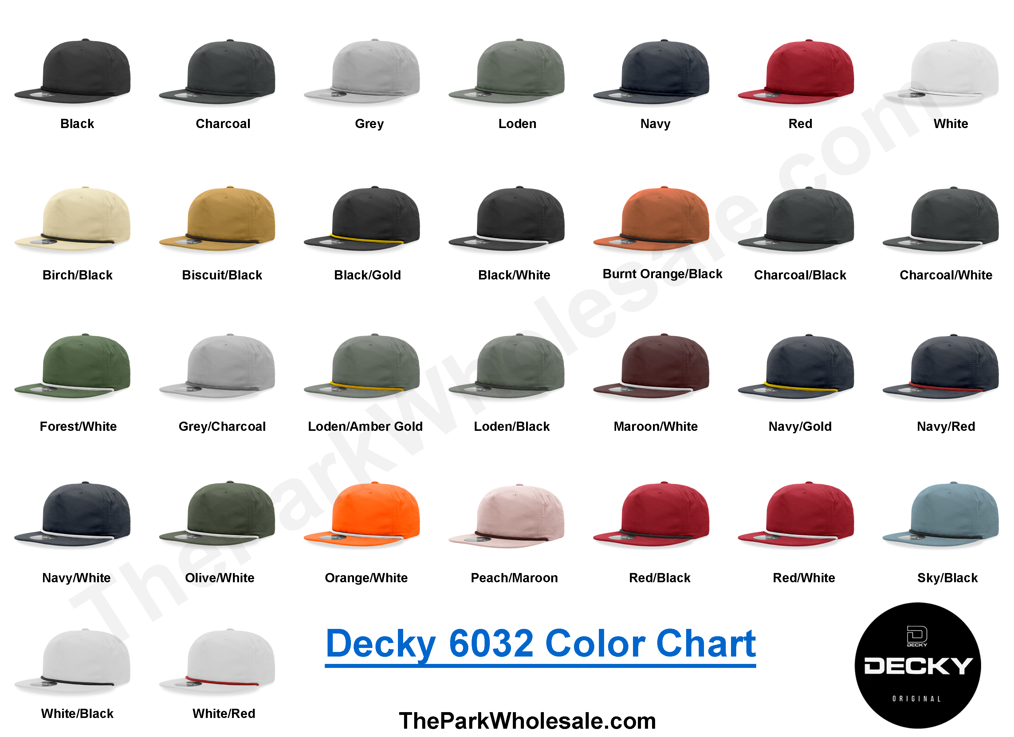 Rope Park List 6032 Panel The Wholesale (Classic Decky 5 High Color – Profile Relaxed Hat,