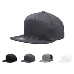 Decky 1098 - Blank 7 Panel Flat Bill Snapback Hats - 1098