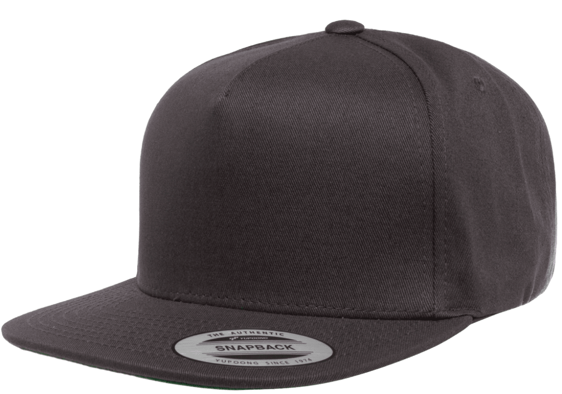 Yupoong 6007 5-Panel Cotton Twill Snapback Hat, Flat Bill Cap - YP Cla ...