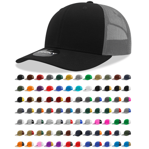 Decky 6021 - Classic Trucker Hat, Mid Pro Trucker, 6 Panel - 6021, colors list