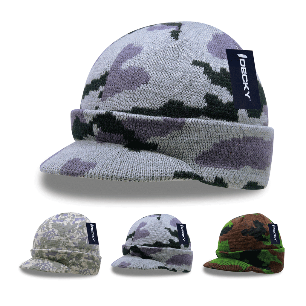 Camo Hybricap, Camouflage Knit Beanie Decky 8034 The Park Wholesale