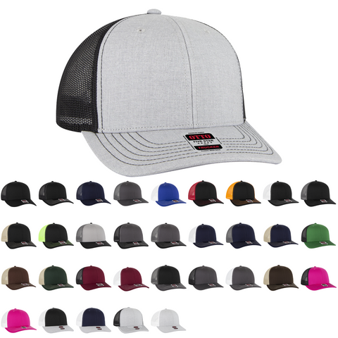 OTTO Cap 112 - 6 Panel Mid Profile Mesh Back Trucker Hat - 112