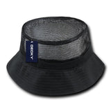 Wholesale Bulk Blank Mesh Bucket Hats - Decky 458 - Black