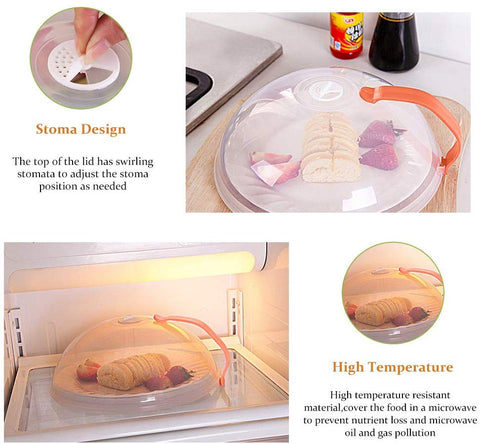 2Pcs Microwave Food Cover Oil-Proof Heat Resistant Microwave Plate