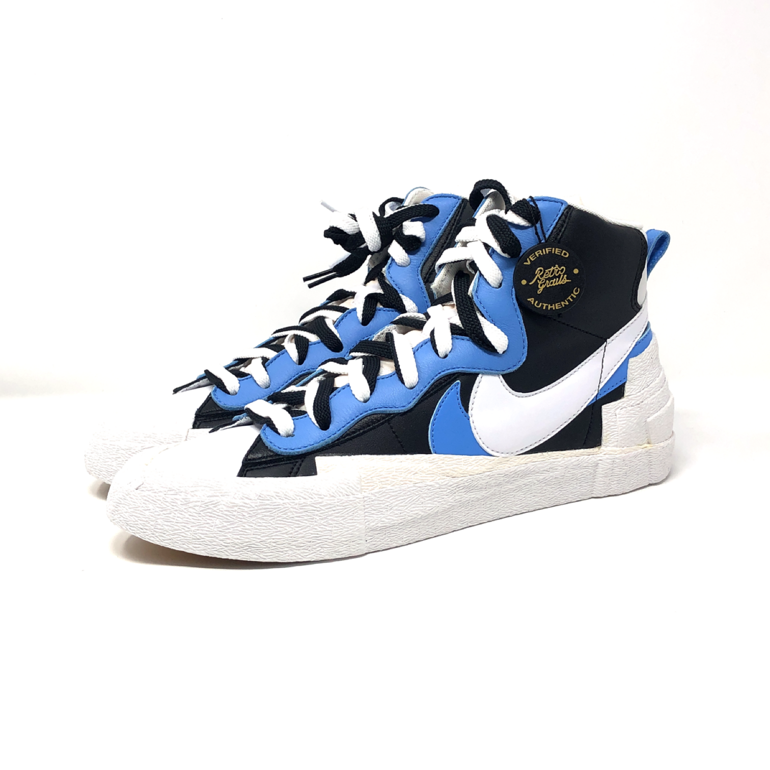 nike blazer high sacai white black legend blue