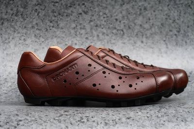 Sportivo Gravel. Leather cycling shoes. SPD. Brown & tan. | DROMARTI