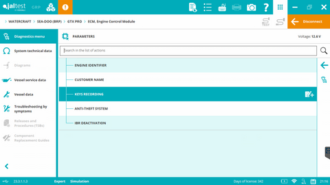 Screen Shot of Cojali Jaltest Sea-Doo Key FOB Programming