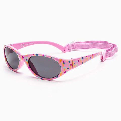 Pink toddler sunglasses with ice cream dots