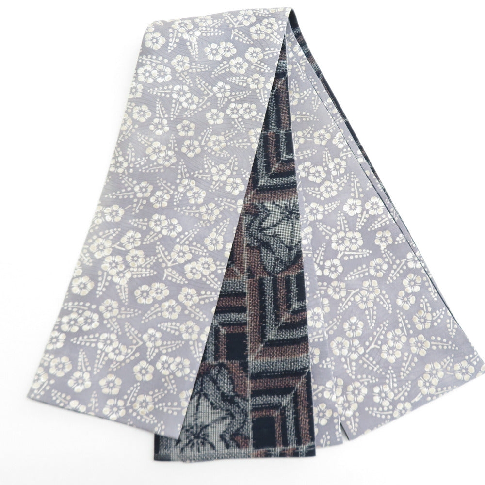 熱販売 半幅帯 リバーシブル半巾帯 正絹 巾:約15.5cm×長さ:約380cm 紬