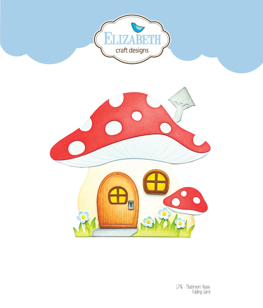 Mushroom House Folding Card - ElizabethCraftDesigns.com