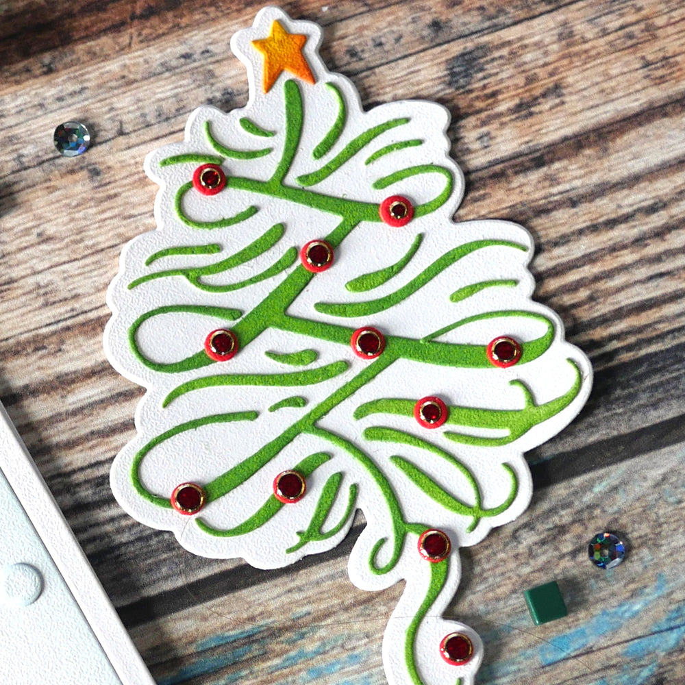 Flourished Christmas Tree - ElizabethCraftDesigns.com