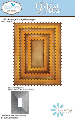 Postage Stamp Rectangles - Die - ElizabethCraftDesigns.com