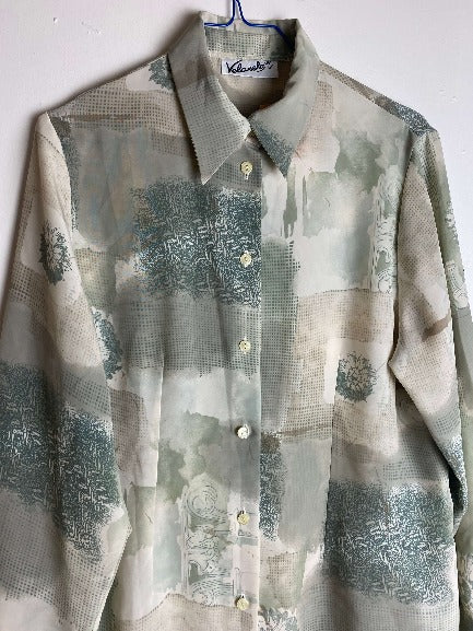 chemise vintage à motifs militaire friperie