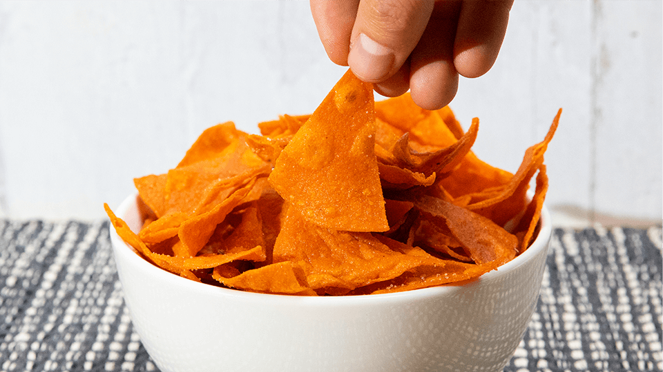 Homemade Red Chile Tortilla Chips