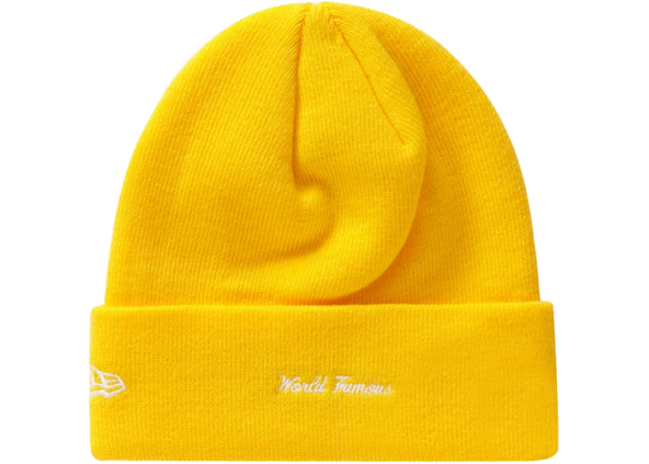 supreme new era beanie yellow