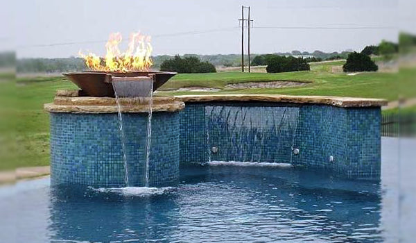 Family Vacation Home Glass Tile Pool