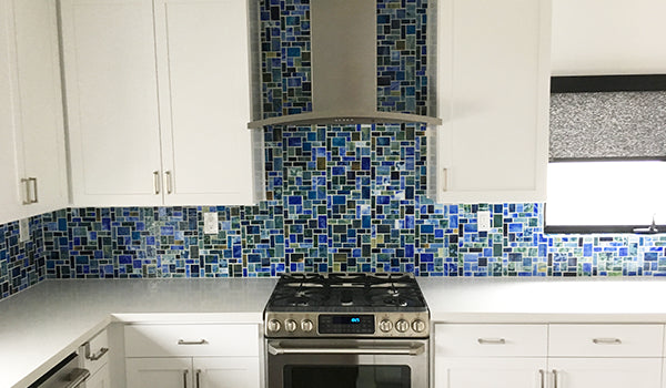 Tiffany Inspired Glass Tile Backsplash