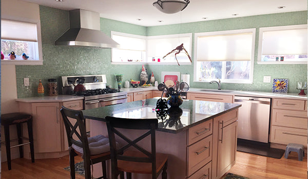 Virginia Residence: 1-Inch Transparent Sea Green Glass Tile