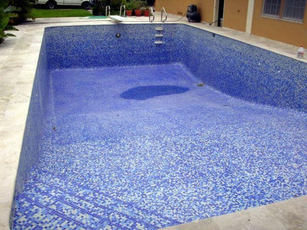 Blue Tile and Stone Pool