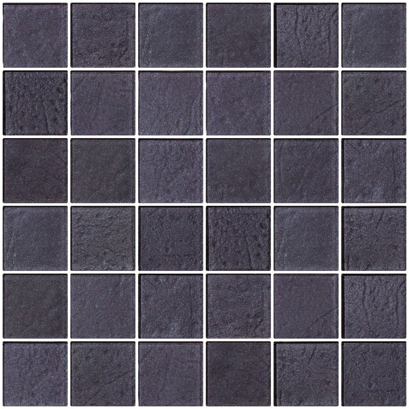 2x2 Inch Violet Blue Slate Metallic Glass Tile