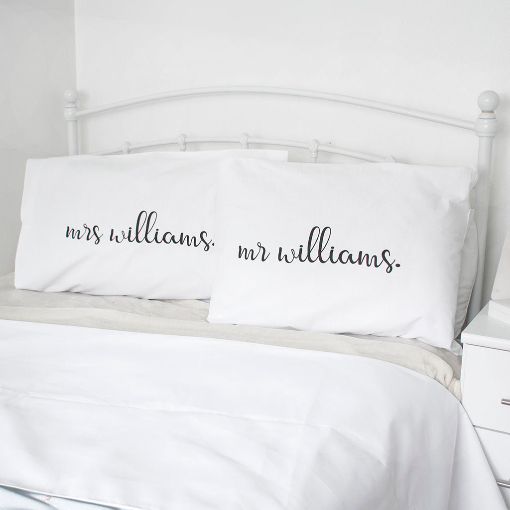 Personalised Couples Pillow Case Set Ellie Ellie
