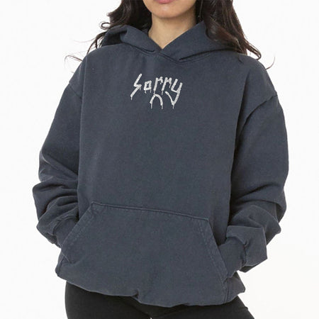 SORRY CRYSTAL LOGO HOODIE [BLACK] – SORRY IN ADVANCE