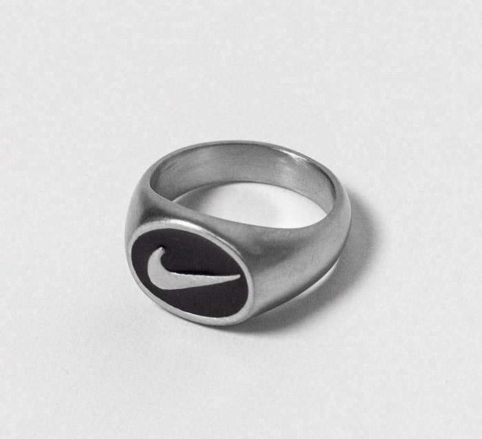 nike swoosh ring silver