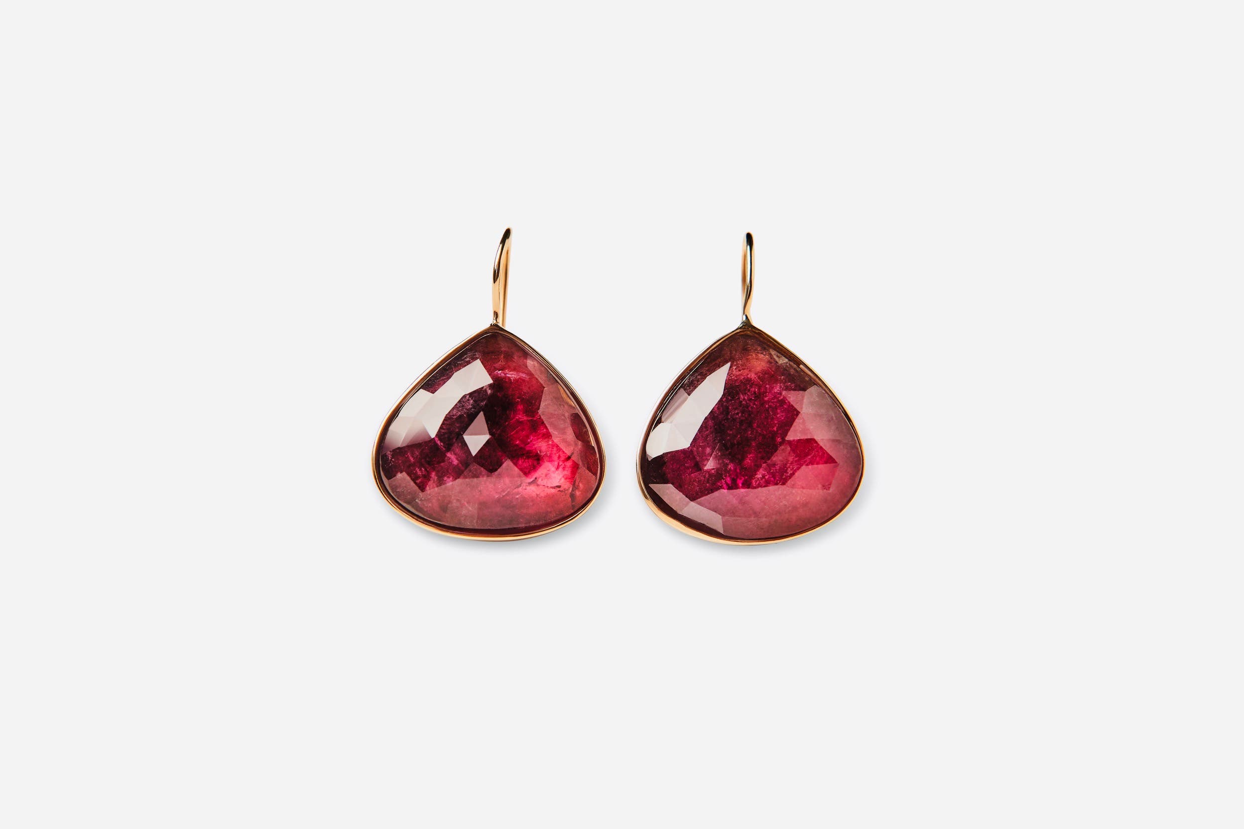 Pink Tourmaline and Gold Earrings image