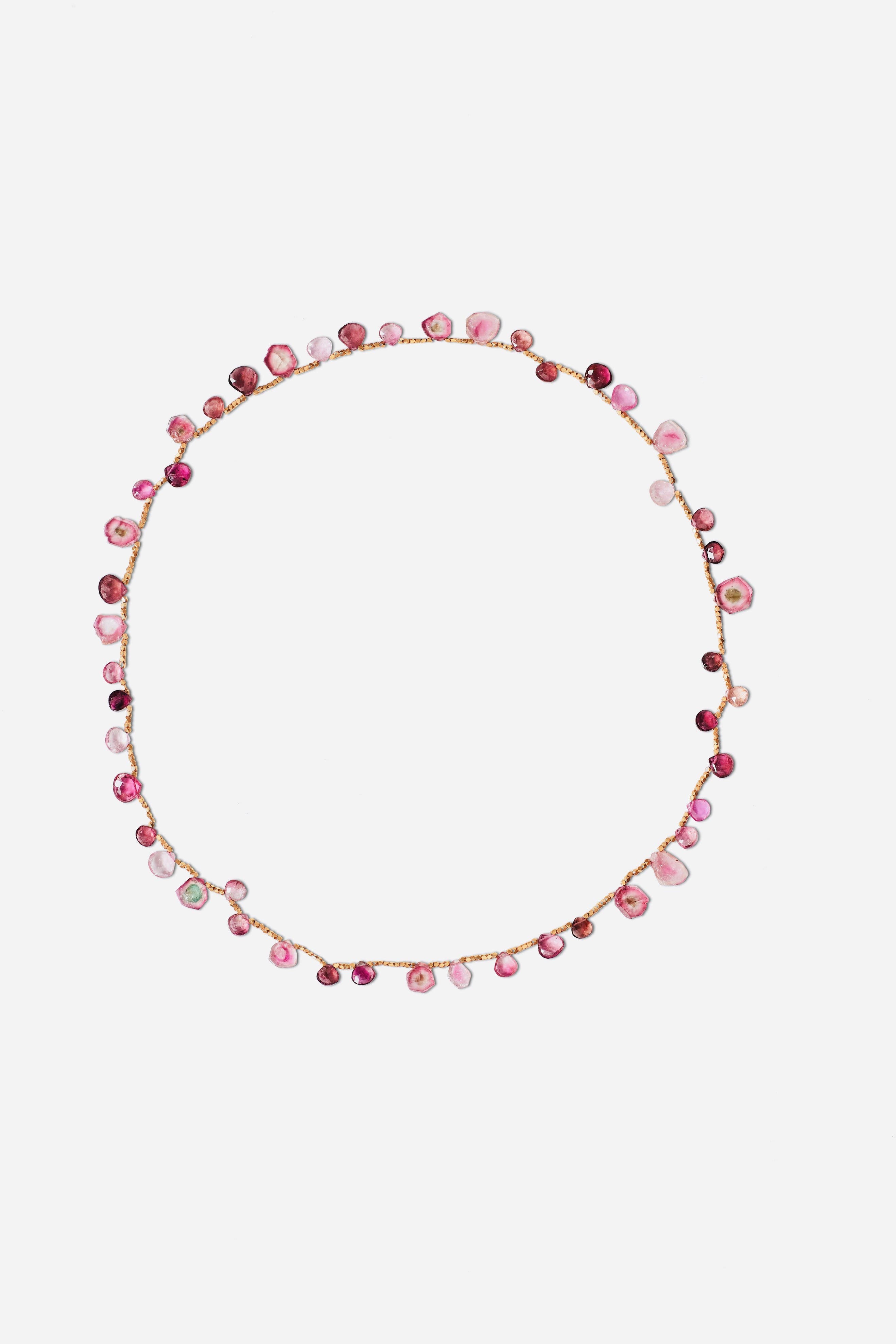 Pink Tourmaline and Gold Necklace image