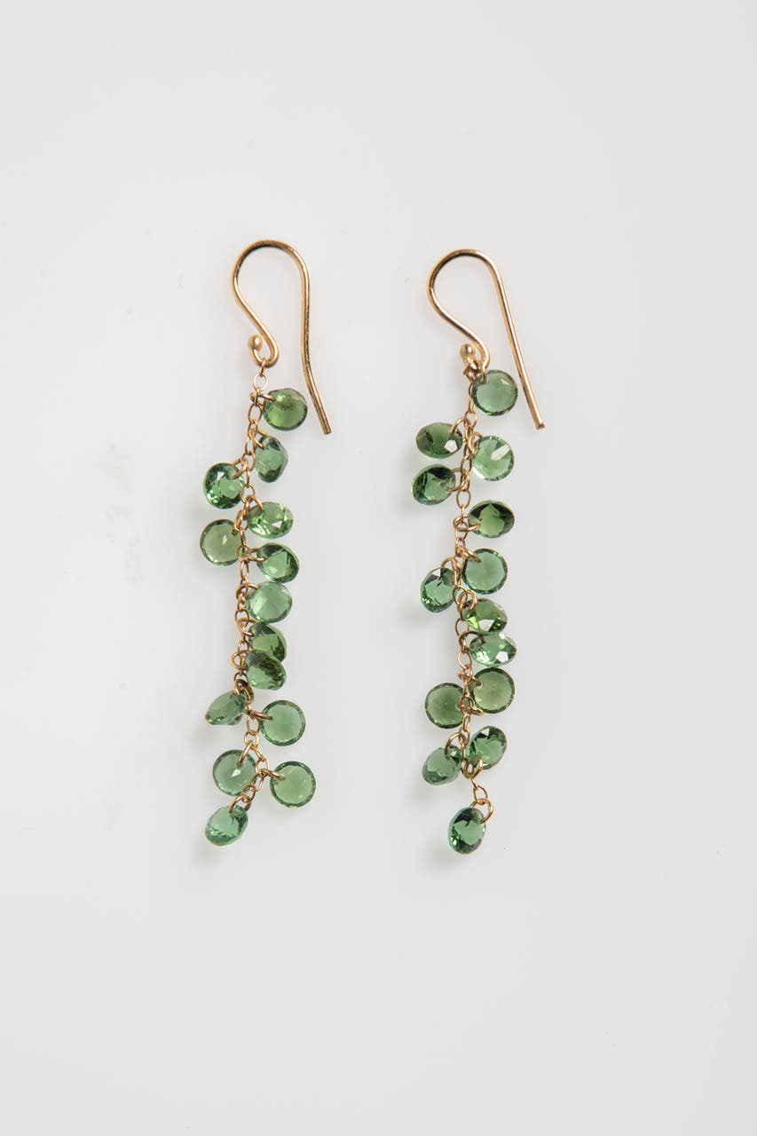 Green Tourmaline and Rose Gold Earrings image