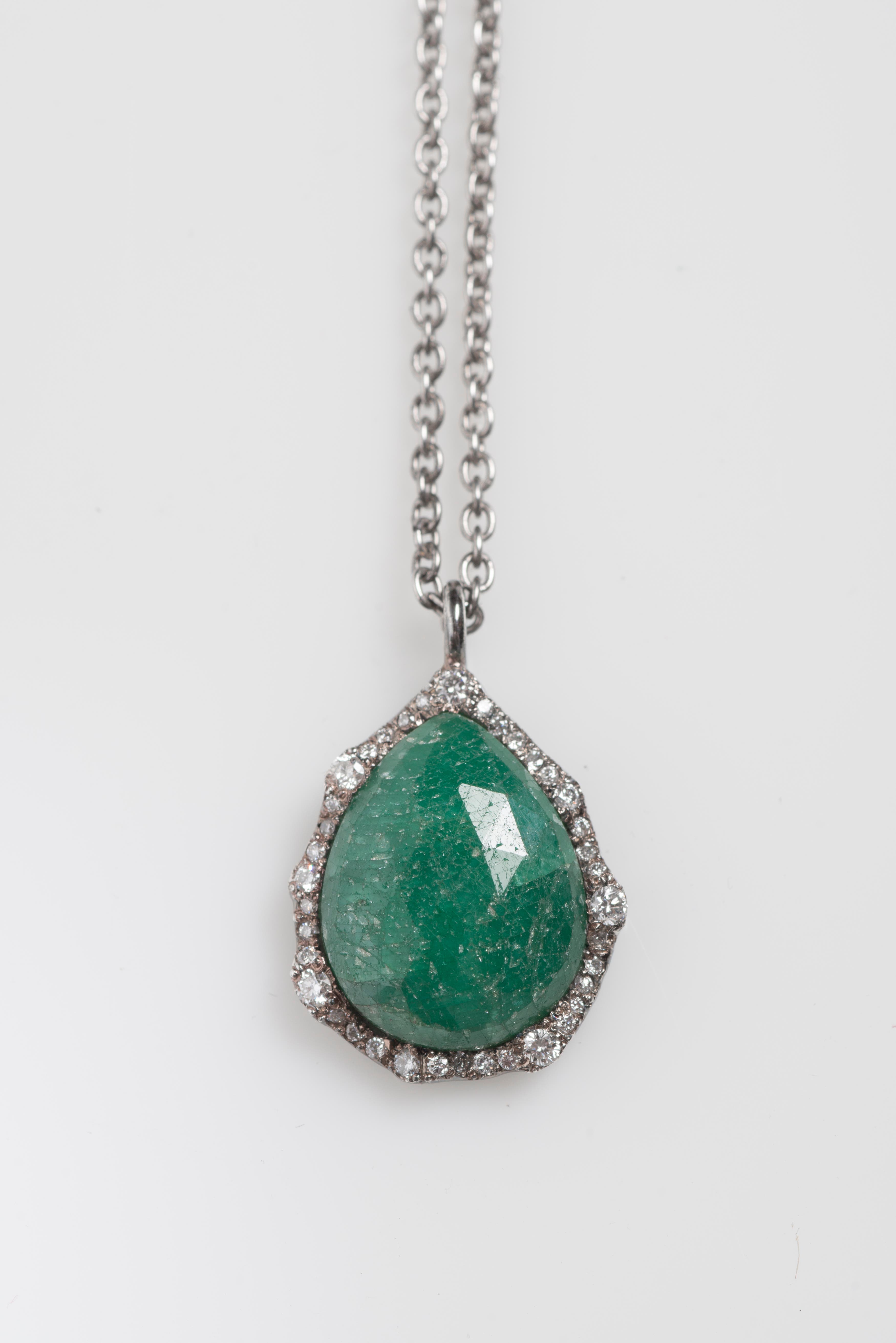 Brazilian Emerald Slice Necklace image