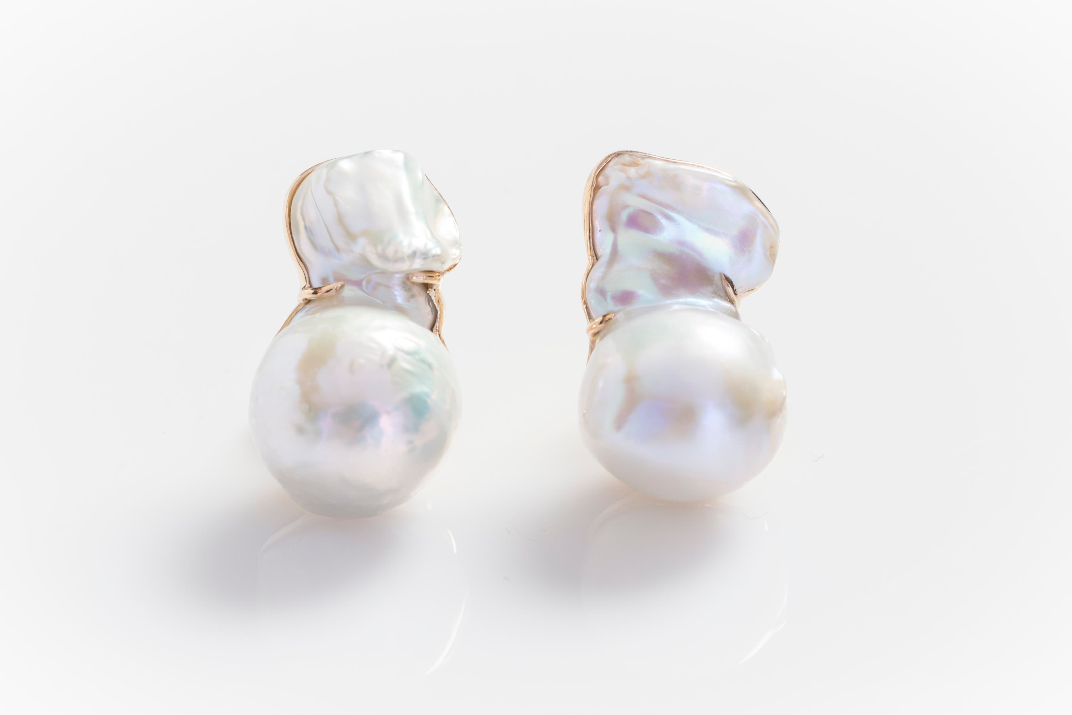 Freeform Baroque Pearl Earrings image