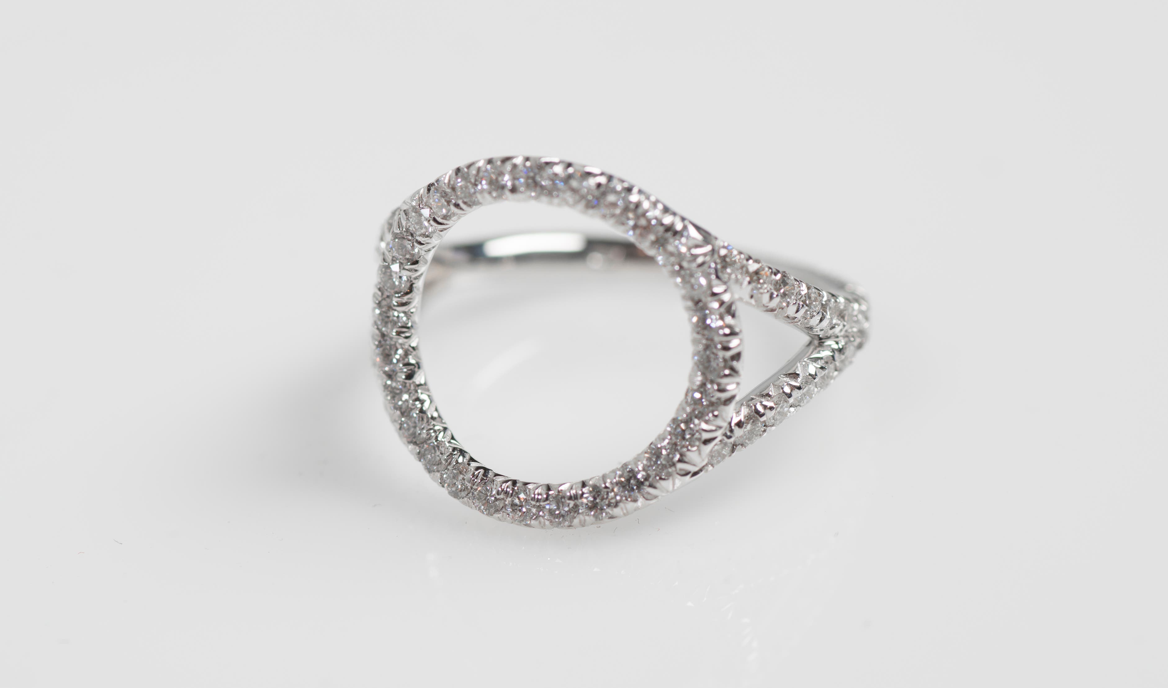 Small Circle Ring with Diamonds