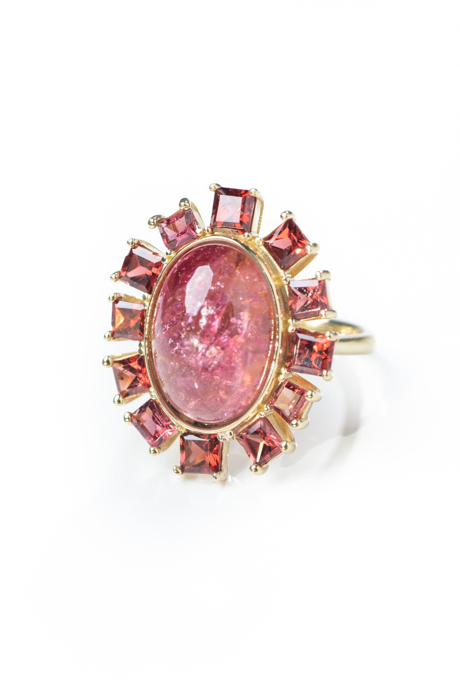 Pink Tourmaline & Spessartite Garnet Ring image