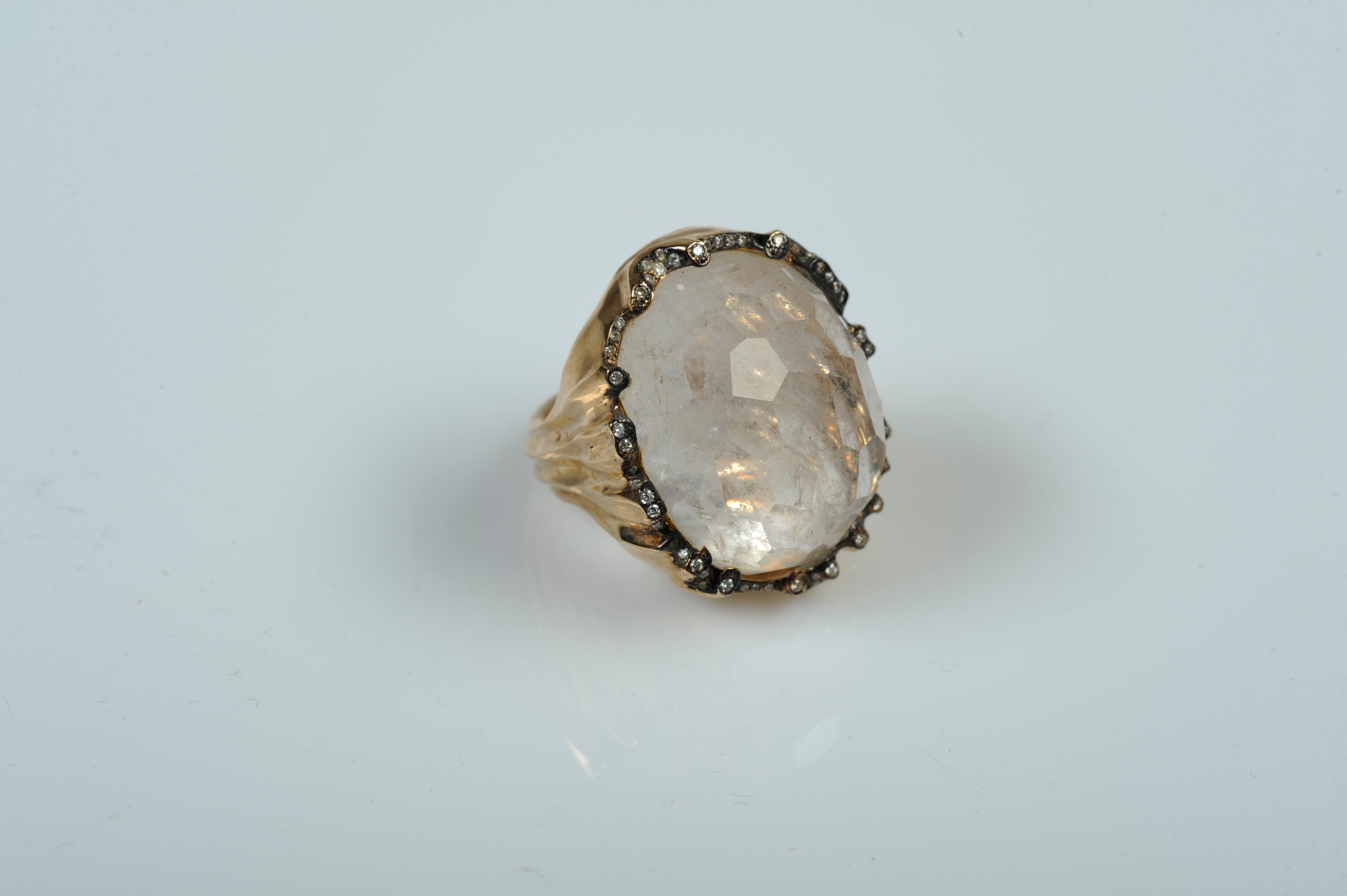Rock Crystal and Diamond Ring image