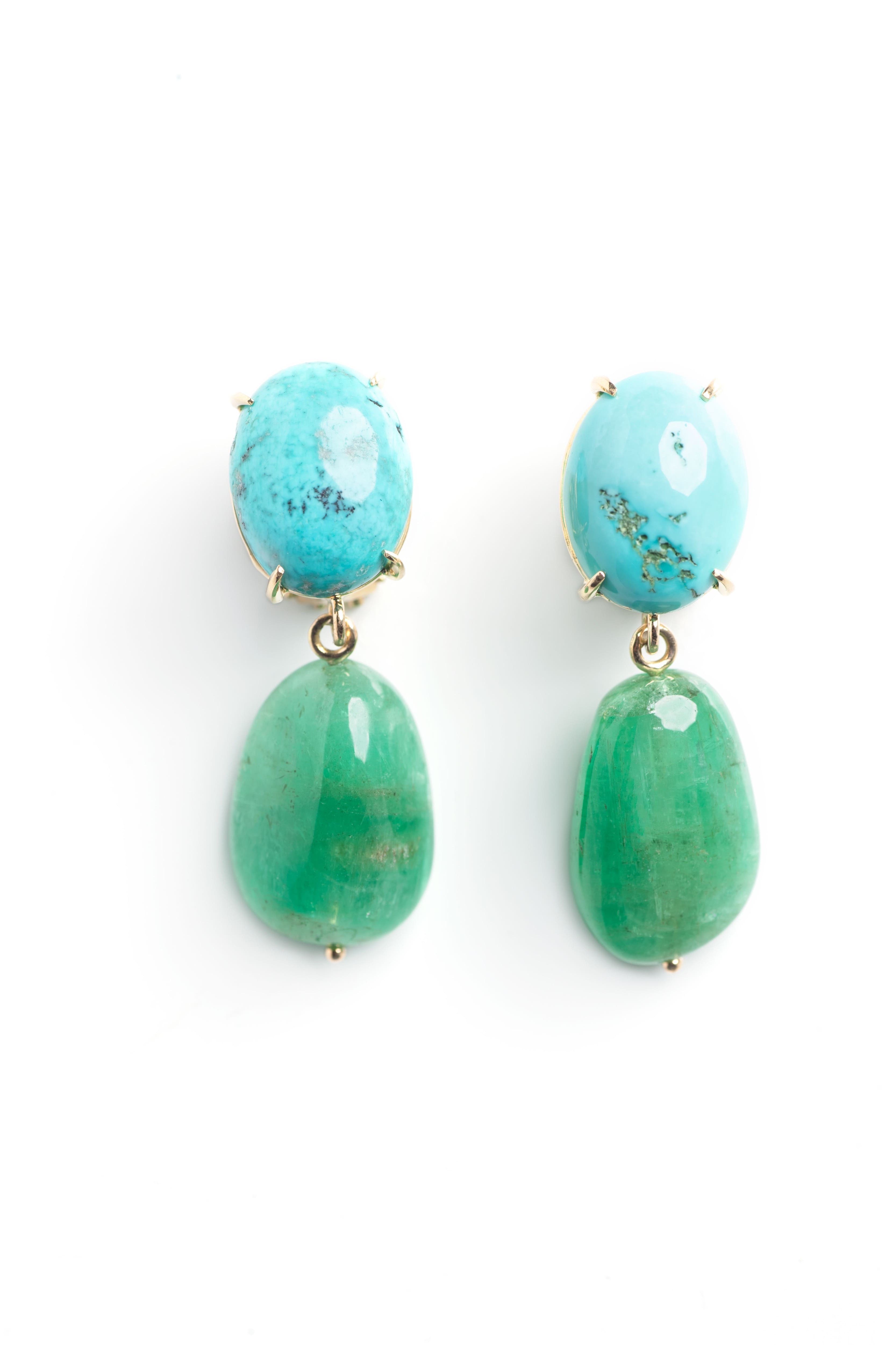 Emerald & Turquoise Earrings image