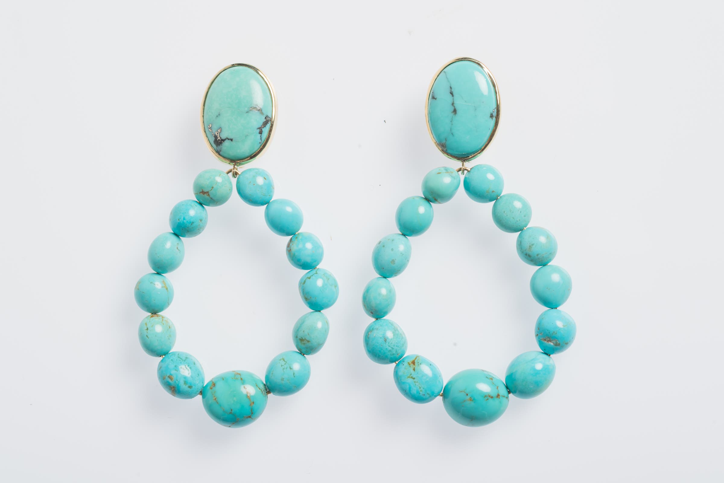 Turquoise and Gold Earrings image