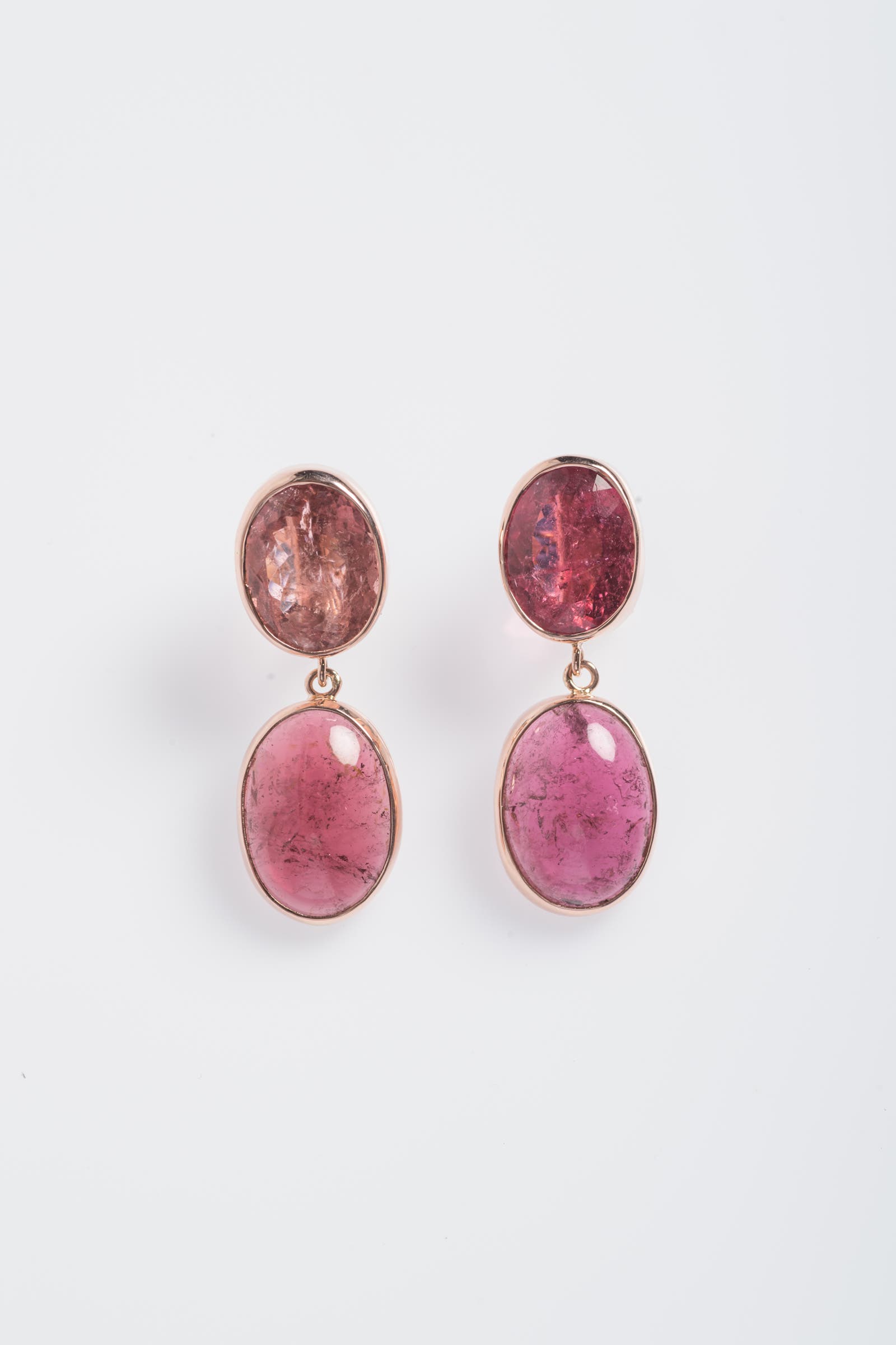 Pink Tourmaline and Rose Gold Earrings image