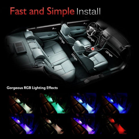 7 Color Led Car Interior Lighting Kit Ezymotor