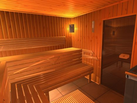 a sauna interior