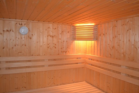 a lightwood sauna room