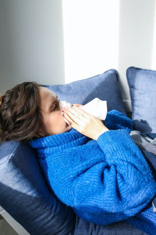 A woman down with the winter flu.