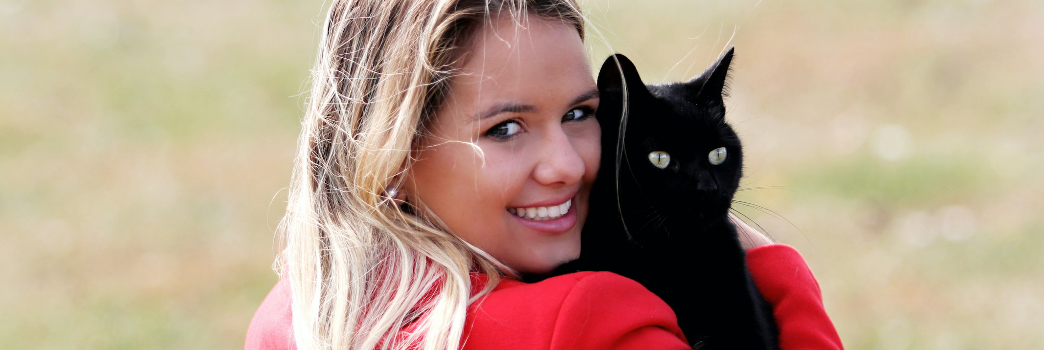 girl with black cat